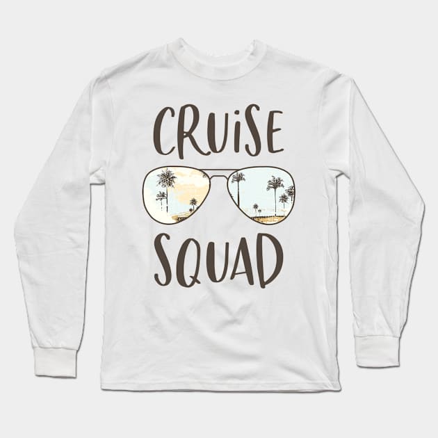 Cruise Squad Sunglasses Ocean Sunset Cruise Ship Vacation Long Sleeve T-Shirt by MintedFresh